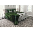 thumbnail image 1 of Ambesonne Savannah Quilted Bedspread Set 3 Pcs, White Tiger in the Jungle, King Size, Pale Grey Beige Green, 1 of 5