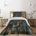 thumbnail image 1 of Ambesonne Savannah Quilted Coverlet 2 Pcs, Wild African Animals Art, Twin Size, Brown and Teal, 1 of 2