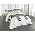 thumbnail image 1 of Ambesonne Savannah Quilted Coverlet 3 Pcs, Monochrome Wild Zebras, King Size, White Black, 1 of 4