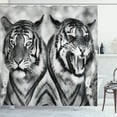 thumbnail image 1 of Ambesonne Savannah Shower Curtain, Aggressive Wild Tiger Look, 69"Wx70"L, Pale Grey Black, 1 of 4