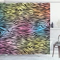thumbnail image 1 of Ambesonne Savannah Shower Curtain, Colorful Wildlife Zebra, 69"Wx84"L, Yellow Coral Pink, 1 of 4