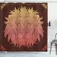 thumbnail image 1 of Ambesonne Savannah Shower Curtain, Lion Floral Ornate Art, 69"Wx84"L, Maroon and Yellow, 1 of 5