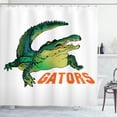 thumbnail image 1 of Ambesonne Savannah Shower Curtain, Wild Alligator Crocodile, 69"Wx84"L, Orange White Green, 1 of 4