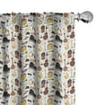 thumbnail image 1 of Ambesonne Saxophone 4-Panel Curtains, Instruments Sun Glasses, 56"x95", Earth Yellow Multicolor, 1 of 4