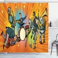 thumbnail image 1 of Ambesonne Saxophone Shower Curtain, Jazz Musicians Robots, 69"Wx70"L, Burnt Orange Multicolor, 1 of 4