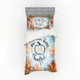 thumbnail image 1 of Ambesonne Saying Bedding Set 3 Pcs, Eat Drink Be Thankful, Twin, Dark Orange Sky Blue, 1 of 2