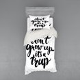 thumbnail image 1 of Ambesonne Saying Bedding Set 3 Pcs, Life Letters, Twin, Black and White, 1 of 2
