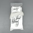 thumbnail image 1 of Ambesonne Saying Bedding Set 3 Pcs, Modern Handwriting, Twin XL, Black and White, 1 of 2