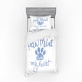 thumbnail image 1 of Ambesonne Saying Bedding Set 3 Pcs, Paw Print is in My Heart, Twin XL, Ceil Blue and White, 1 of 2