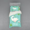 thumbnail image 1 of Ambesonne Saying Bedding Set 3 Pcs, Swan Welcoming, Twin, Lime Green Pale Eggshell, 1 of 2