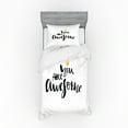 thumbnail image 1 of Ambesonne Saying Bedding Set 3 Pcs, You Are and Crown, Twin XL, Black White Yellow, 1 of 2