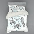 thumbnail image 1 of Ambesonne Saying Bedding Set 4 Pcs, Doodle Aztec Motif, Queen, Grey and Pale Blue, 1 of 3