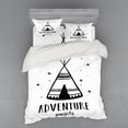 thumbnail image 1 of Ambesonne Saying Bedding Set 4 Pcs, Stars Tent Doodle and Words, Queen, White and Black, 1 of 2