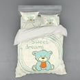thumbnail image 1 of Ambesonne Saying Bedding Set 4 Pcs, Teddy Bear Sleep, Queen, Pale Blue Eggshell, 1 of 3