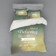 thumbnail image 1 of Ambesonne Saying Bedding Set 4 Pcs, Yellow Letters, Queen, Teal Yellow, 1 of 3