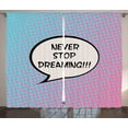 thumbnail image 1 of Ambesonne Saying Curtains 2 Panel Set, Cartoon Motivation Art, 108" x 84", Blue Pink, 1 of 3