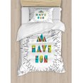 thumbnail image 1 of Ambesonne Saying Duvet Cover Set, Motive Words, Twin, Black Green Blue, 1 of 3