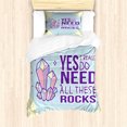 thumbnail image 1 of Ambesonne Saying Duvet Cover Sets, Rocks Colorful Gemstones, 2-Twin, Pale Blue, 1 of 4