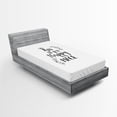 thumbnail image 1 of Ambesonne Saying Fitted Sheet 2 Pcs Set, This is My Happy Place Text, Twin, Charcoal Grey White, 1 of 3