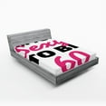 thumbnail image 1 of Ambesonne Saying Fitted Sheet, Being 60 Themed Typography, Full Size, Hot Pink and Black, 1 of 2