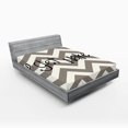 thumbnail image 1 of Ambesonne Saying Fitted Sheet, Get Naked Heart Zig Zag, Queen Size, Taupe Cream Black, 1 of 3