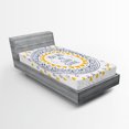 thumbnail image 1 of Ambesonne Saying Fitted Sheet, Hearts Grunge, Twin XL Size, Yellow Blue, 1 of 2