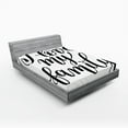 thumbnail image 1 of Ambesonne Saying Fitted Sheet, I Love My Theme Calligraphy, Full Size, Black and White, 1 of 3