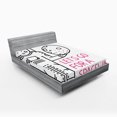 thumbnail image 1 of Ambesonne Saying Fitted Sheet, Lets Go for a Spacewalk, Full Size, Black and Pink, 1 of 3
