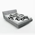thumbnail image 1 of Ambesonne Saying Fitted Sheet, Life Letters, Queen Size, Black and White, 1 of 3