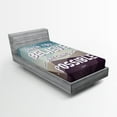 thumbnail image 1 of Ambesonne Saying Fitted Sheet, Modern Polygonal Design, Twin XL Size, Teal Brown, 1 of 2