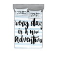 thumbnail image 1 of Ambesonne Saying Fitted Sheet & Pillow Sham Set, Adventure Text, Queen, Pale Blue, 1 of 2