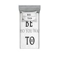 thumbnail image 1 of Ambesonne Saying Fitted Sheet & Pillow Sham Set, Be Who You Want to Be Phrase, Twin, Pale Grey and Black, 1 of 2