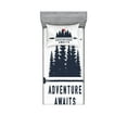 thumbnail image 1 of Ambesonne Saying Fitted Sheet & Pillow Sham Set, Calligraphy Trees and Sun, Twinxl, Dark Blue Grey and Vermilion, 1 of 2