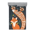 thumbnail image 1 of Ambesonne Saying Fitted Sheet & Pillow Sham Set, Cartoon Fox Funny Animal, Queen, Multicolor, 1 of 3