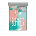 thumbnail image 1 of Ambesonne Saying Fitted Sheet & Pillow Sham Set, Hello Summer Lettering, Queen, Multicolor, 1 of 2