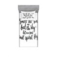 thumbnail image 1 of Ambesonne Saying Fitted Sheet & Pillow Sham Set, Ink Calligraphy, Twin, Black White, 1 of 2