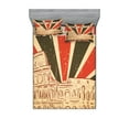 thumbnail image 1 of Ambesonne Saying Fitted Sheet & Pillow Sham Set, Italian Rome Lettering, Queen, Red Dark Green and White, 1 of 2