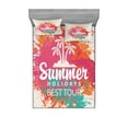 thumbnail image 1 of Ambesonne Saying Fitted Sheet & Pillow Sham Set, Lettering and Palms, Queen, Multicolor, 1 of 2