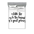 thumbnail image 1 of Ambesonne Saying Fitted Sheet & Pillow Sham Set, Little Step Journey, Full, Black and White, 1 of 2