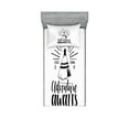 thumbnail image 1 of Ambesonne Saying Fitted Sheet & Pillow Sham Set, Monotone Tent and Lettering, Twin, White Black, 1 of 2