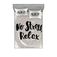 thumbnail image 1 of Ambesonne Saying Fitted Sheet & Pillow Sham Set, No Stress Relax Lettering, Full, Dark Brown Pale Grey, 1 of 2