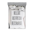 thumbnail image 1 of Ambesonne Saying Fitted Sheet & Pillow Sham Set, Relax Refresh and Recharge, Full, Multicolor, 1 of 2