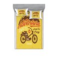 thumbnail image 1 of Ambesonne Saying Fitted Sheet & Pillow Sham Set, Retro Words Bike Summer Art, Queen, Mustard Brown and Red, 1 of 2