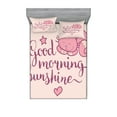 thumbnail image 1 of Ambesonne Saying Fitted Sheet & Pillow Sham Set, Sleeping Pink Cat and Text, Full, Peach Violet, 1 of 2