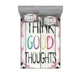 thumbnail image 1 of Ambesonne Saying Fitted Sheet & Pillow Sham Set, Think Thoughts Message, Queen, Multicolor, 1 of 2