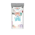 thumbnail image 1 of Ambesonne Saying Fitted Sheet & Pillow Sham Set, Travel World Lettering, Twin, Multicolor, 1 of 3
