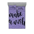 thumbnail image 1 of Ambesonne Saying Fitted Sheet & Pillow Sham Set, Uplifting Wish Slogan, Full, Violet Black, 1 of 3
