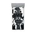 thumbnail image 1 of Ambesonne Saying Fitted Sheet & Pillow Sham Set, Voice of Sea Soul, Twinxl, Charcoal Grey White, 1 of 2