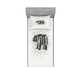 thumbnail image 1 of Ambesonne Saying Fitted Sheet & Pillow Sham Set, Woodland Bear Be Wild Phrase, Twinxl, Grey Pale Sage Green, 1 of 2