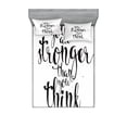 thumbnail image 1 of Ambesonne Saying Fitted Sheet & Pillow Sham Set, You are Stronger Wisdom Life, Queen, Black and White, 1 of 3